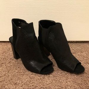 Vaneli Leather Peep-Toe Booties